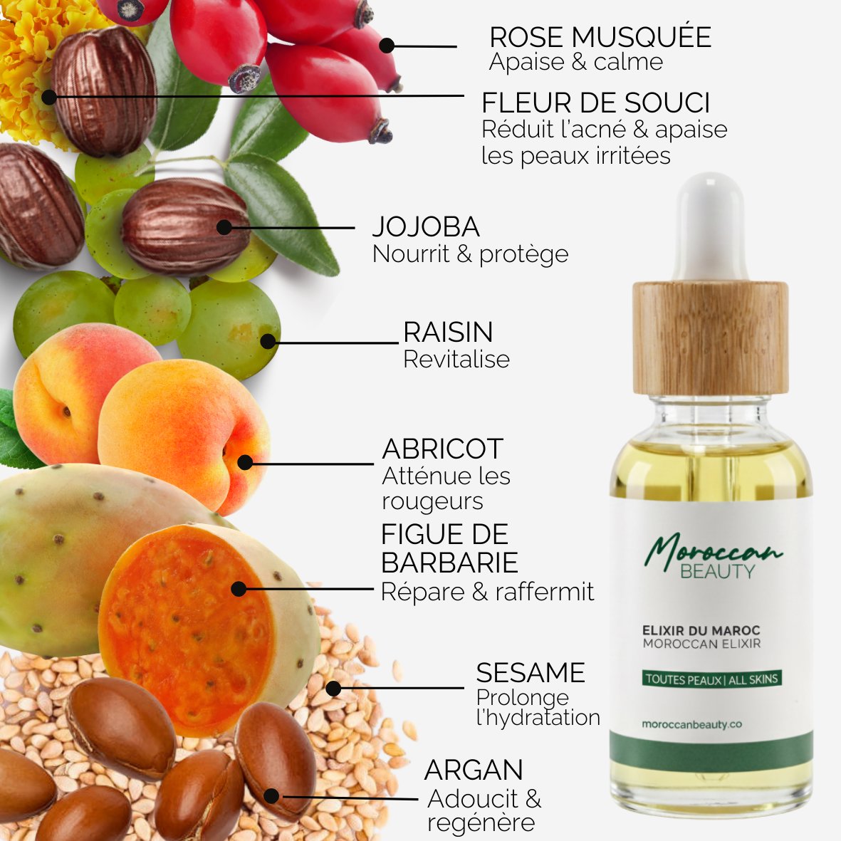 MOROCCAN ELIXIR - 8 MOROCCAN OILS - 100% NATURAL